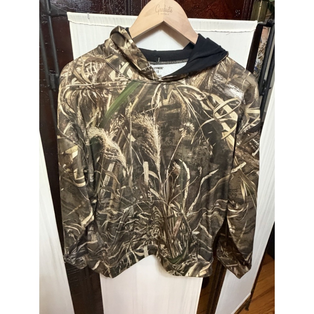 Realtree Men's Large Camo Fleece Pullover Hoodie Hunting Outdoor